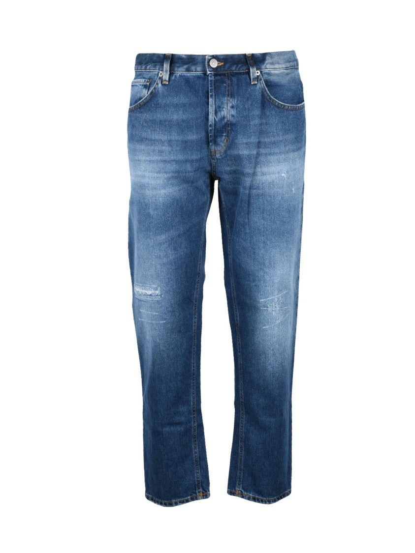 Dondup Brighton Distressed Denim Button-Fly Cotton Jeans