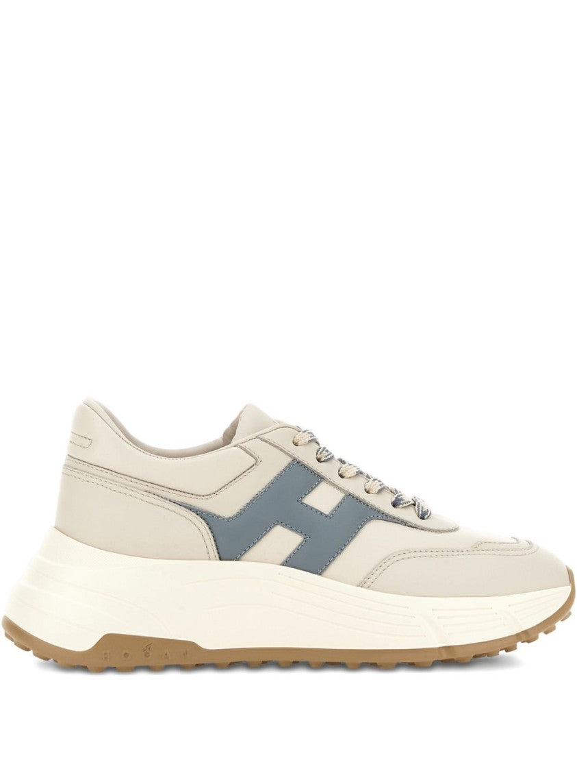 Hogan Silk And Nylon Logo Stamp Sneakers