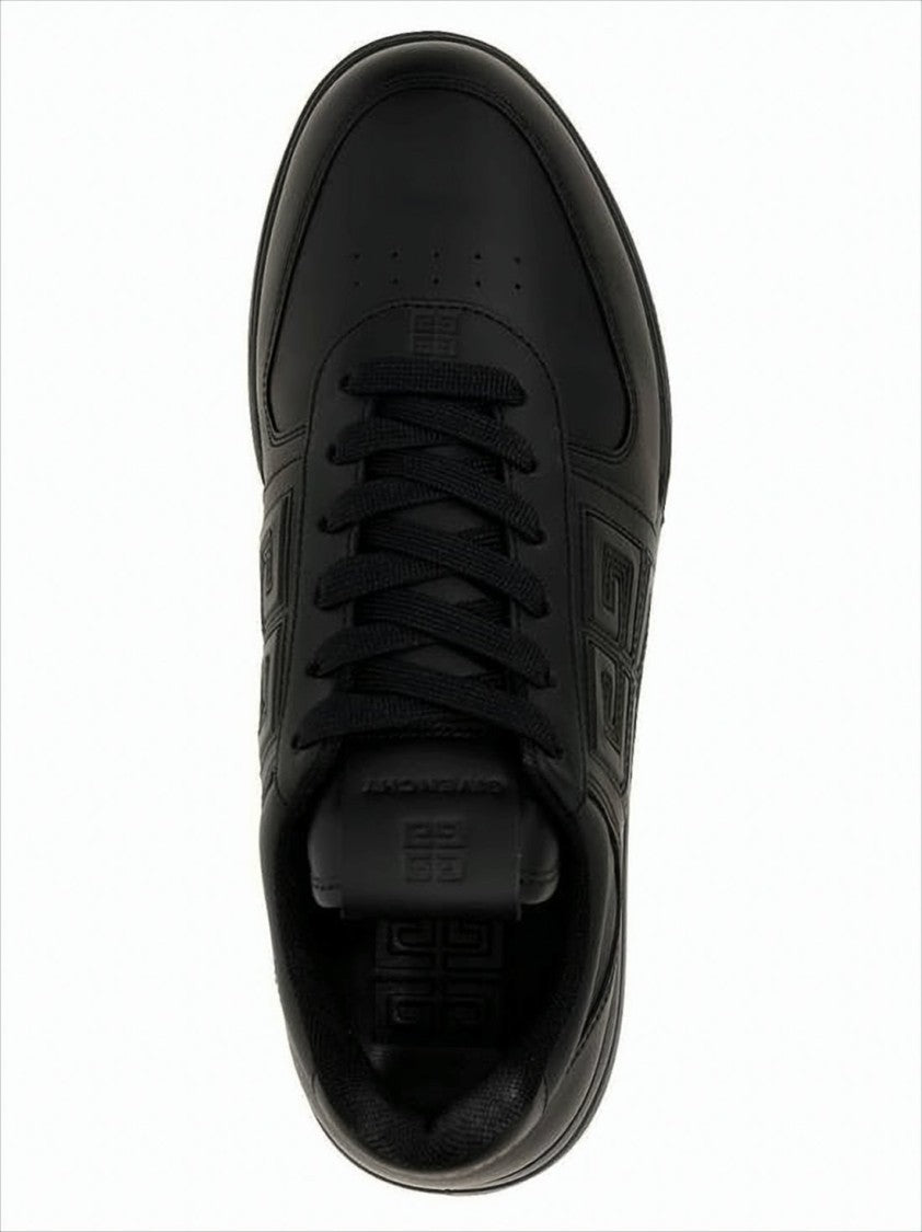 Givenchy Calfskin Black Sneakers With Geometric Embossing