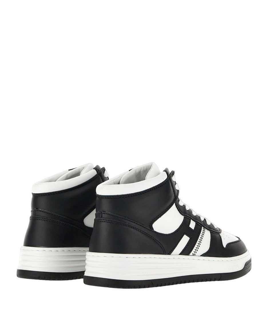 Hogan High-Top Sneakers With Zigzag Stitch Detail