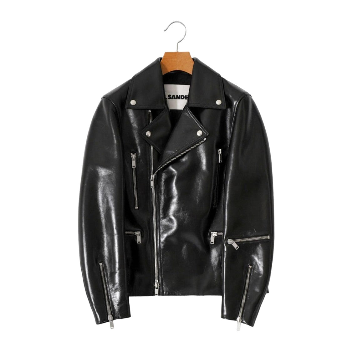 Jil Sander Biker 1 Jacket With Glossy Leather Finish