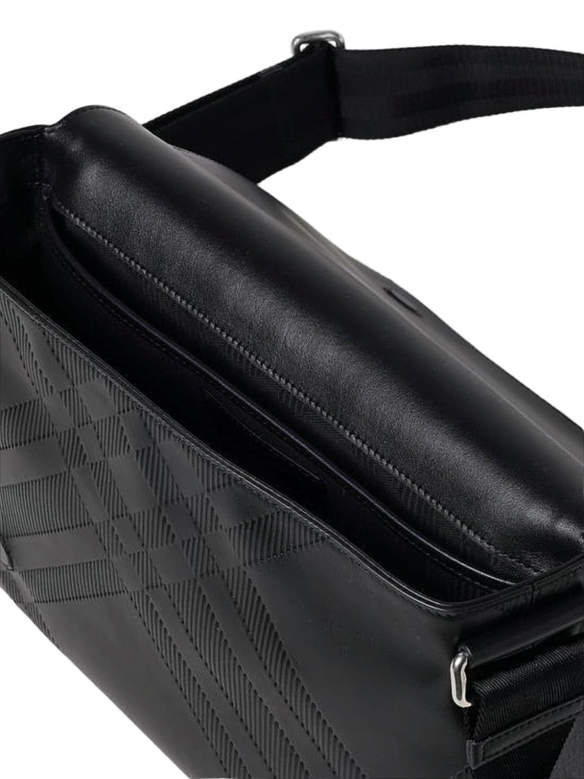 Burberry Embossed Calf Leather Crossbody Bag