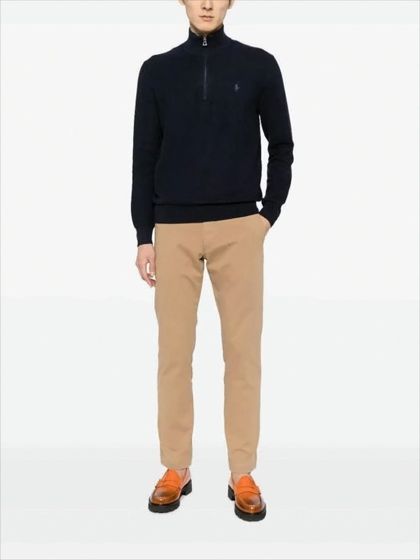 Polo Ralph Lauren Half-Zip Turtleneck Sweater With Ribbed Hem