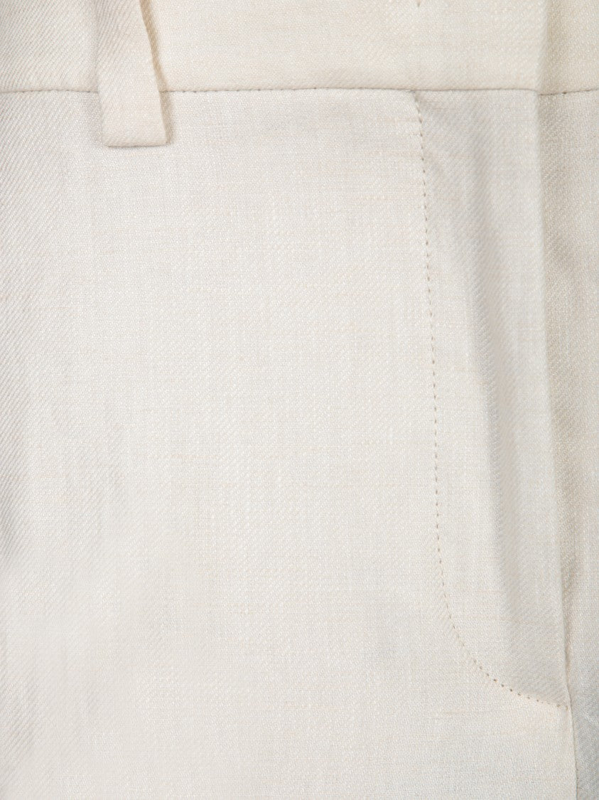Incotex Tailored White Trousers With Design And Functionality