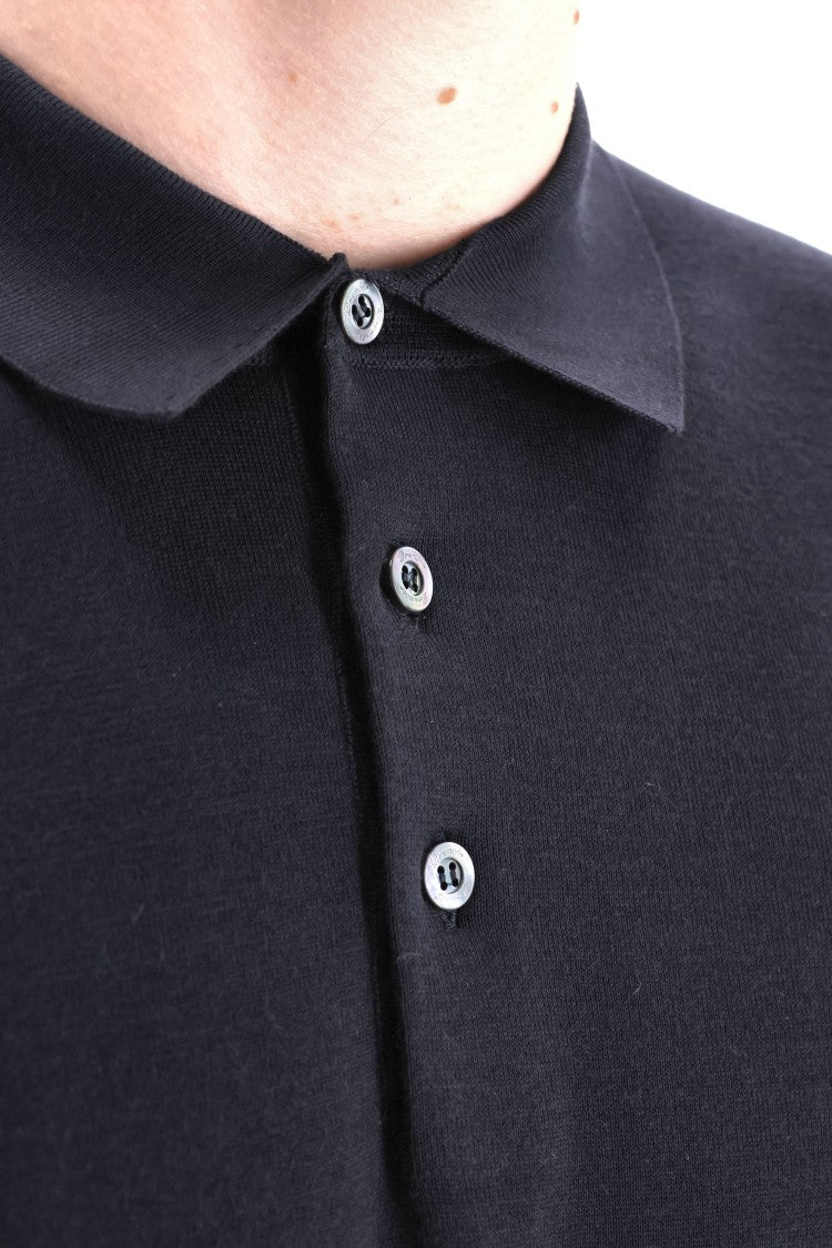 Drumohr Lightweight Cotton Long Sleeve Polo