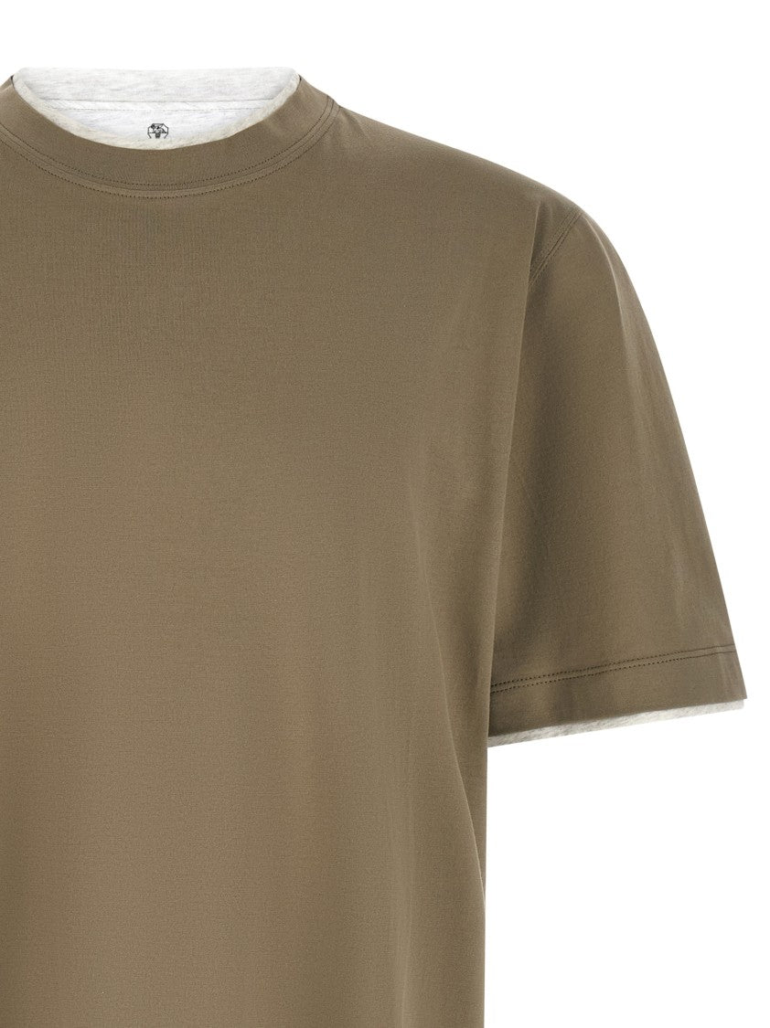 Brunello Cucinelli Double Layer Cotton T-Shirt