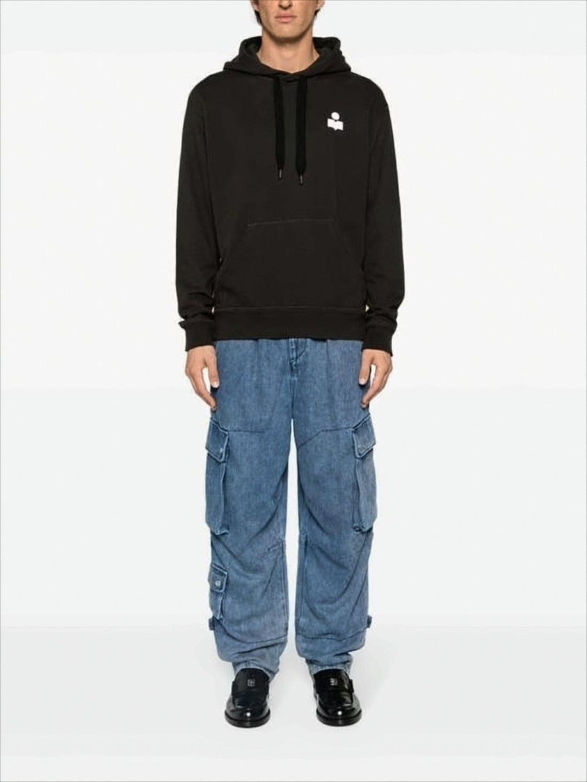 Isabel Marant Relaxed Fit Black Hoodie With Adjustable Drawstring