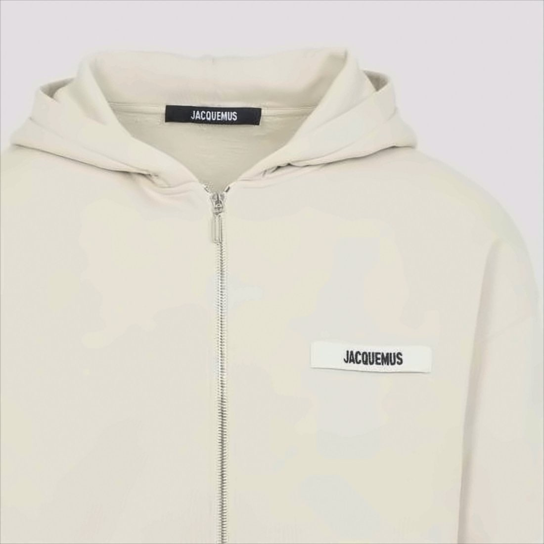 Jacquemus Zip-Up Relaxed Fit Hoodie With Text Patch