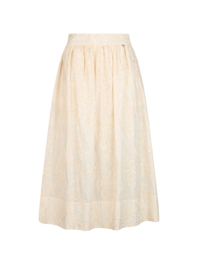 Liu Jo Neutrals Floral Jacquard Midi Skirt