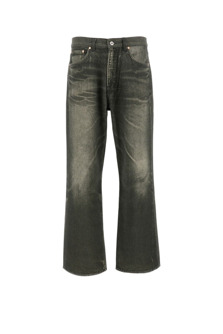 Our Legacy Digital Trompe L'oeil Print Black Jeans With Relaxed Fit