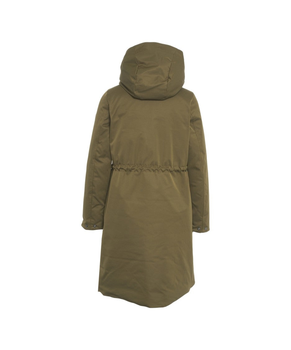 Save The Duck Long Silhouette 'Joel' Parka With Integrated Hood And Adjustable Waist