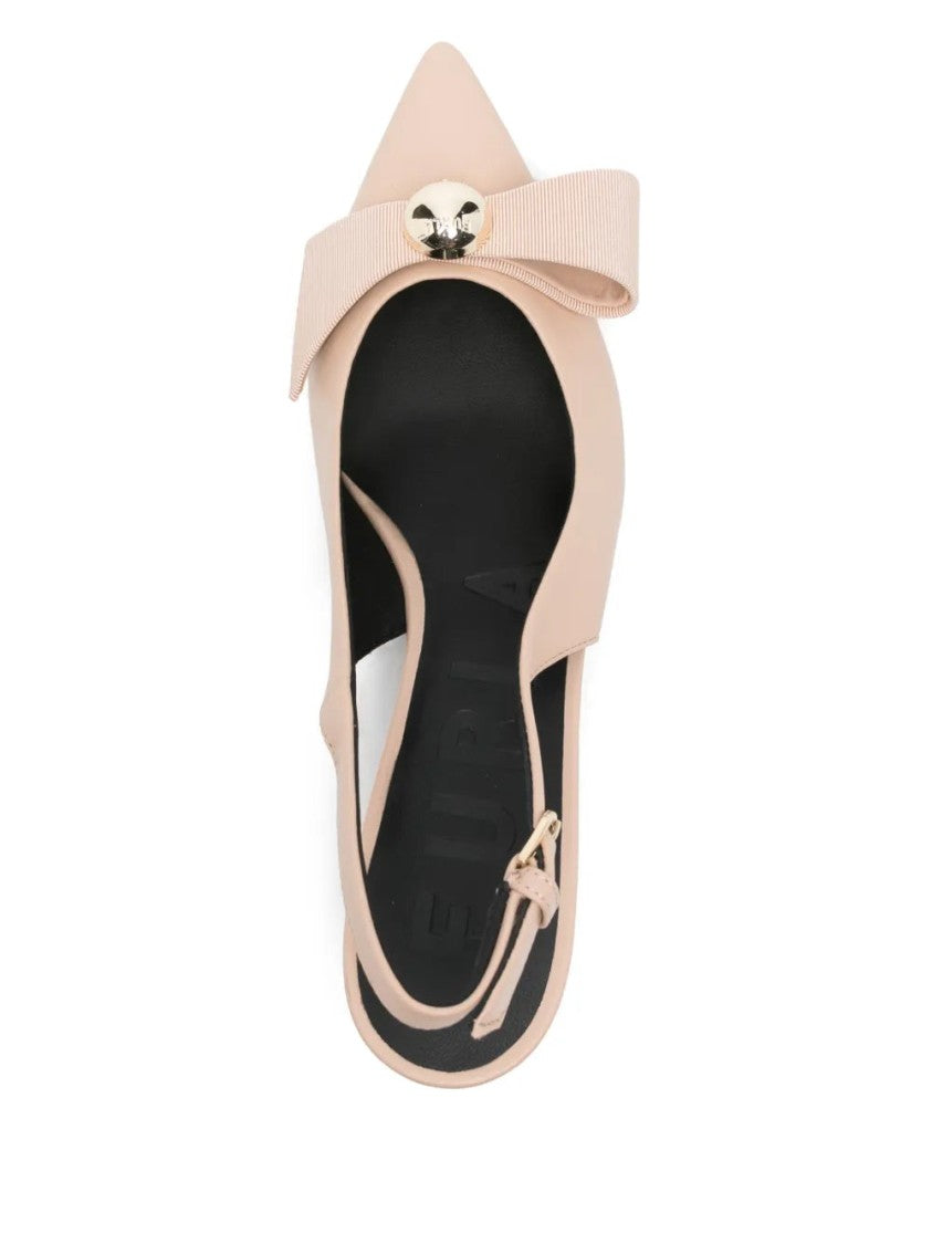 Furla Beige Sheep Leather Slingback Pumps