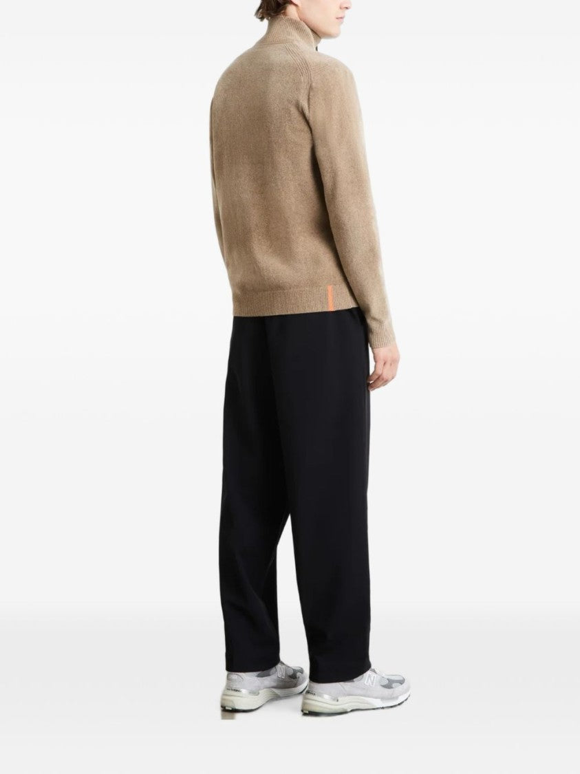 Rrd High Ribbed Collar Full Zip Sweater
