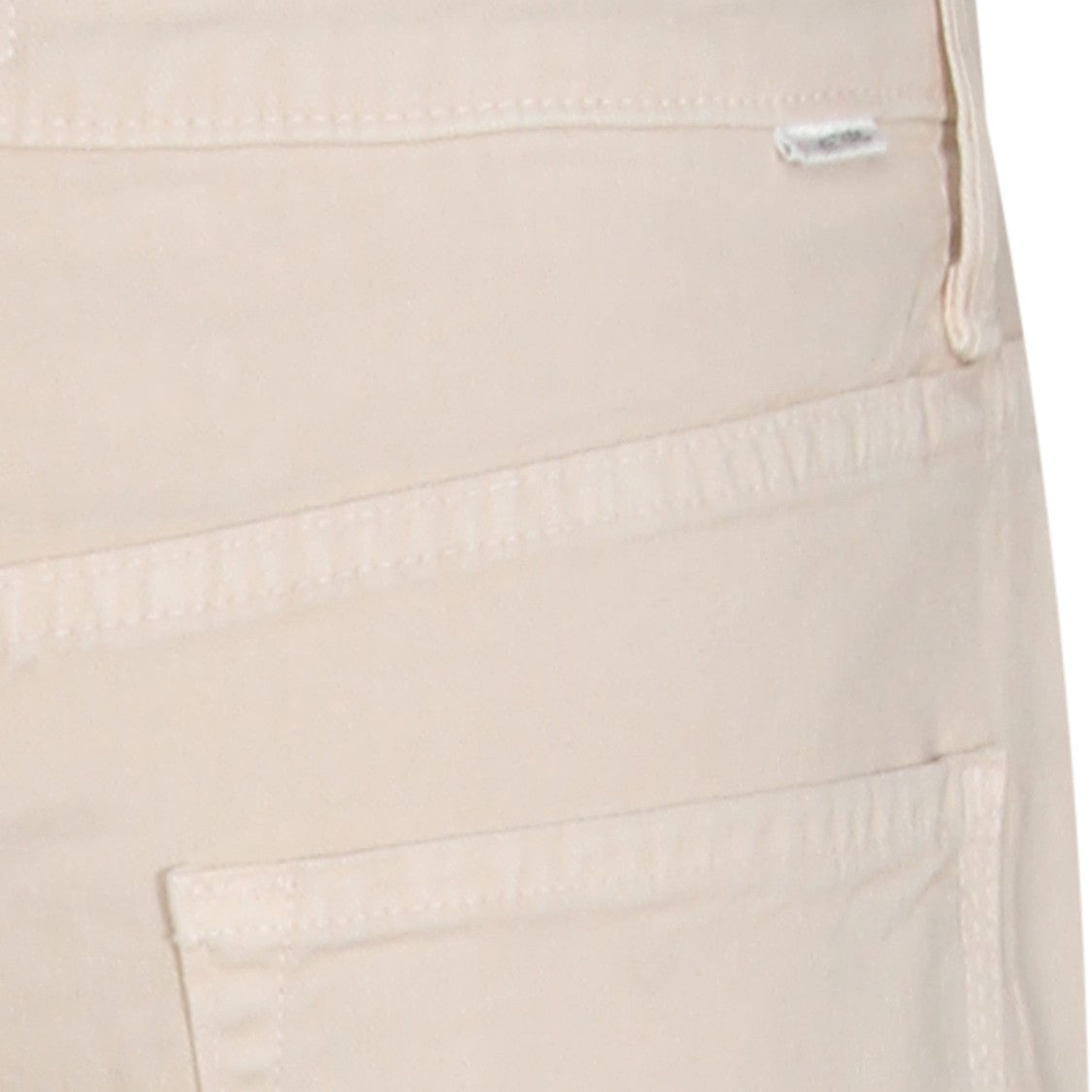 Mother High Waist Beige Cotton Straight-Leg Jeans