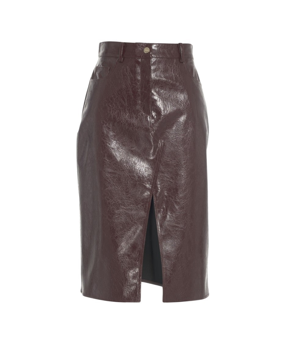 Liu Jo Faux Leather Midi Skirt