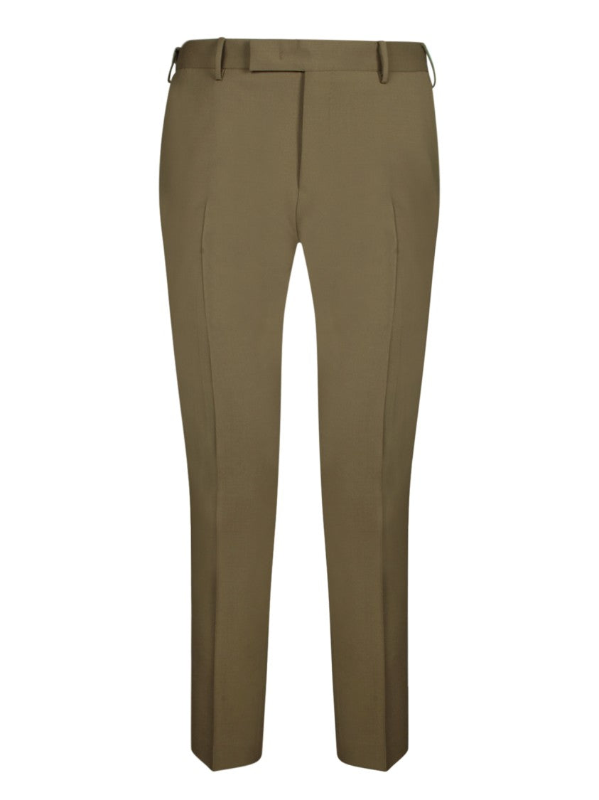 Pt Torino Tailored Beige Trousers With Flat Front