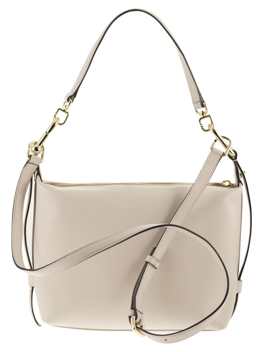 Furla Miniature Embossed Leather Hobo Bag With Straps