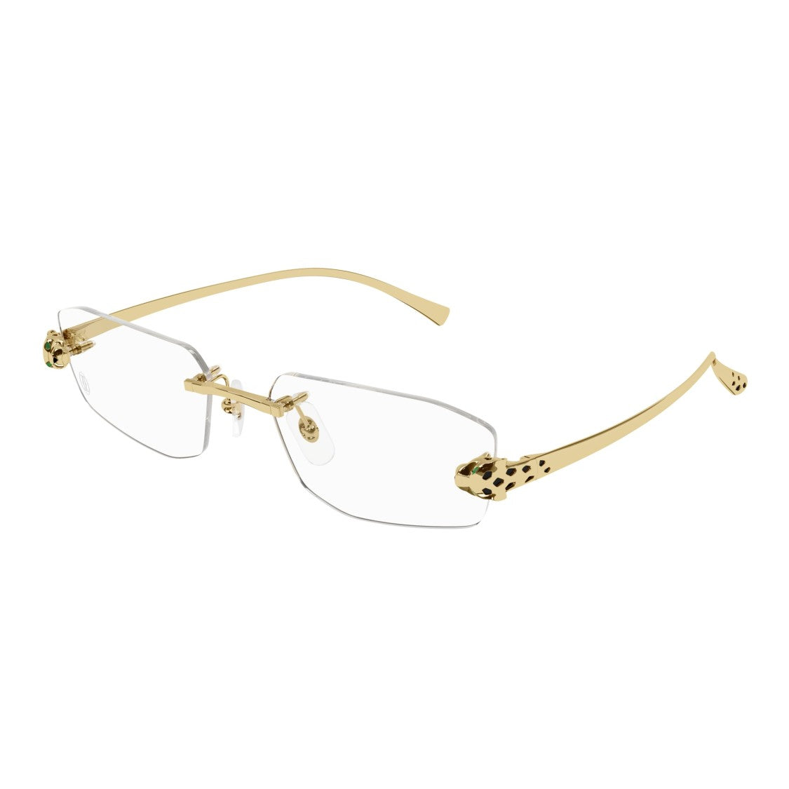 Cartier Rimless Eyeglasses With Panther Head Design In Gold