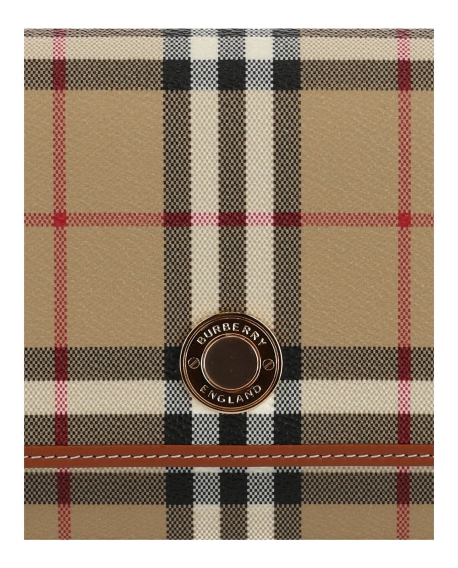 Burberry Classic Plaid Hampshire Shoulder Bag With Leather Trim