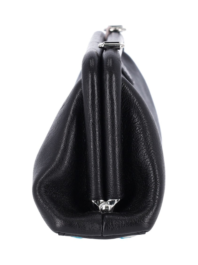 Vivienne Westwood Black Jane Frame Calfskin Shoulder Bag