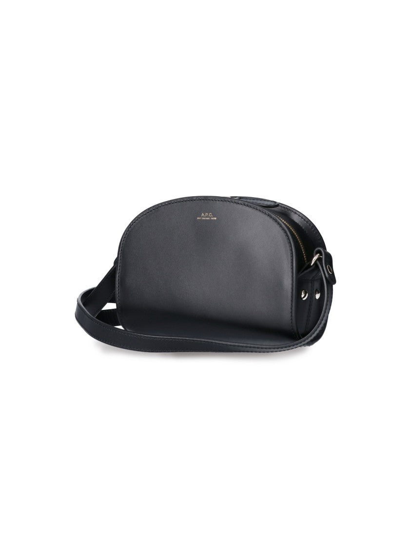 A.P.C. "Mini Demi-Lune" Leather Shoulder Bag