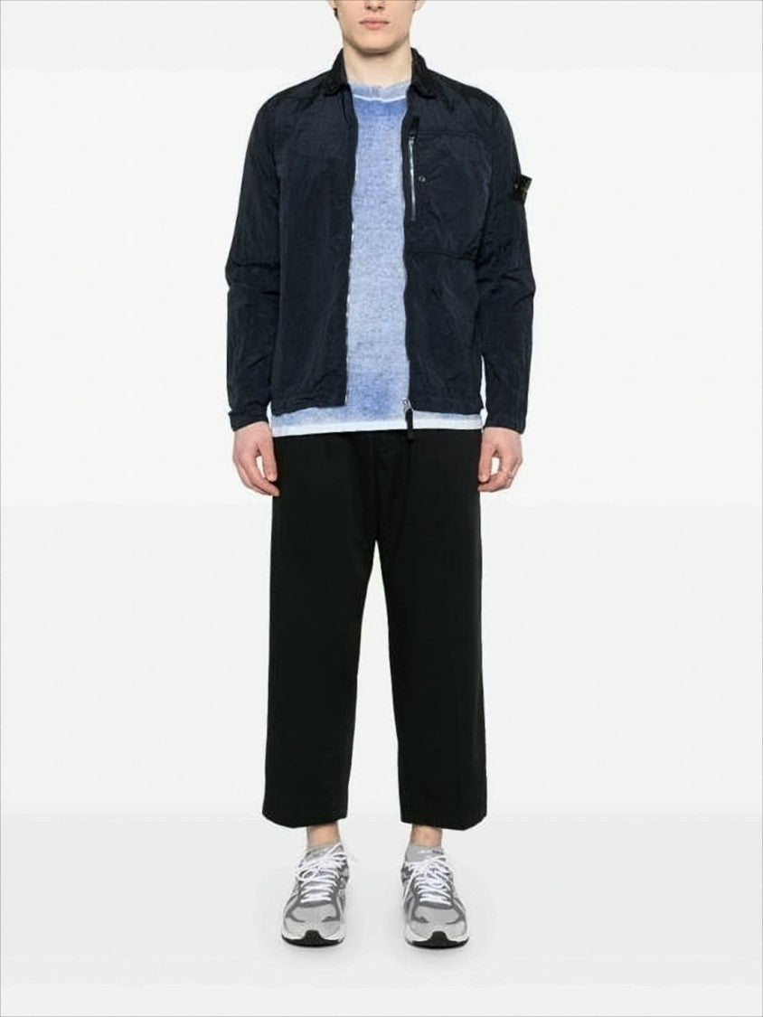 Stone Island Crinkled Texture Lightweight Black Jacket