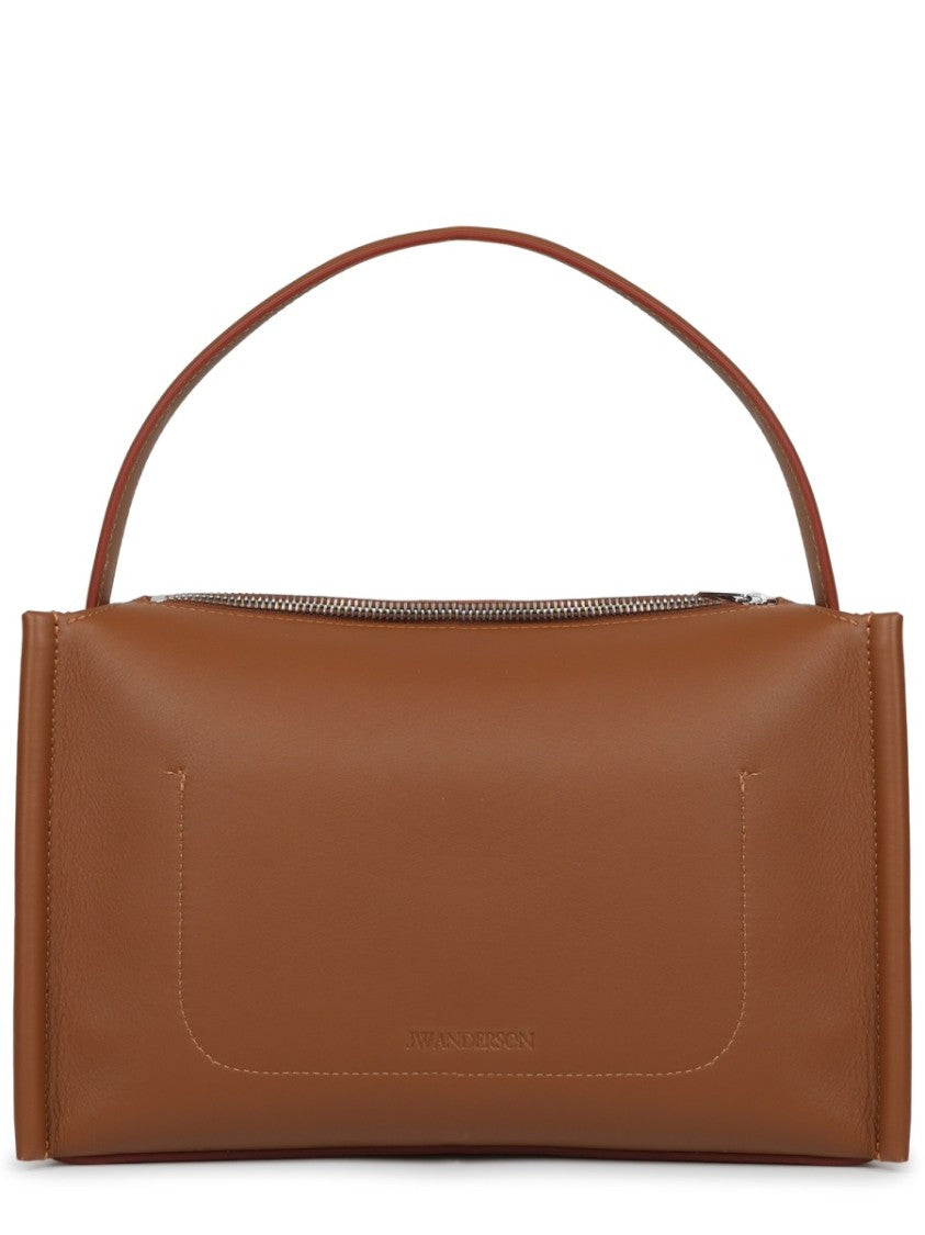 J. W. Anderson Rectangular Brown Calf Leather Shoulder Bag With Detachable Strap