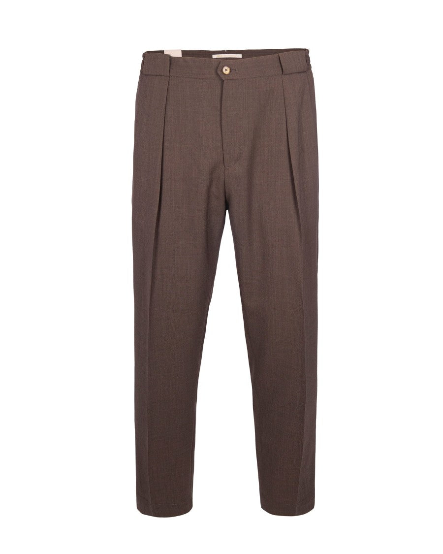 Briglia Brown Tailored Wool Blend Trousers