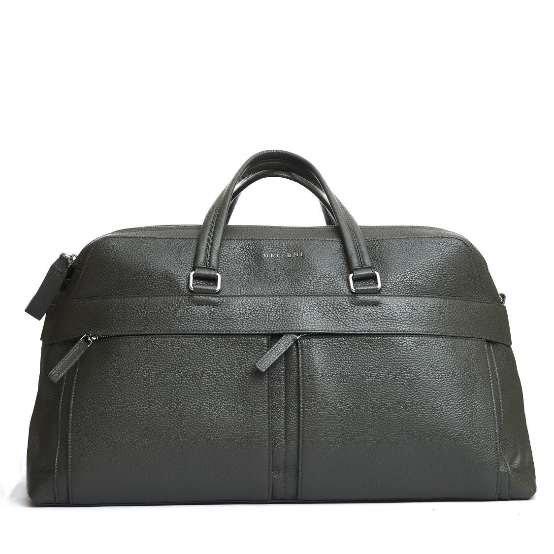 Orciani Olive Green Leather Travel Bag