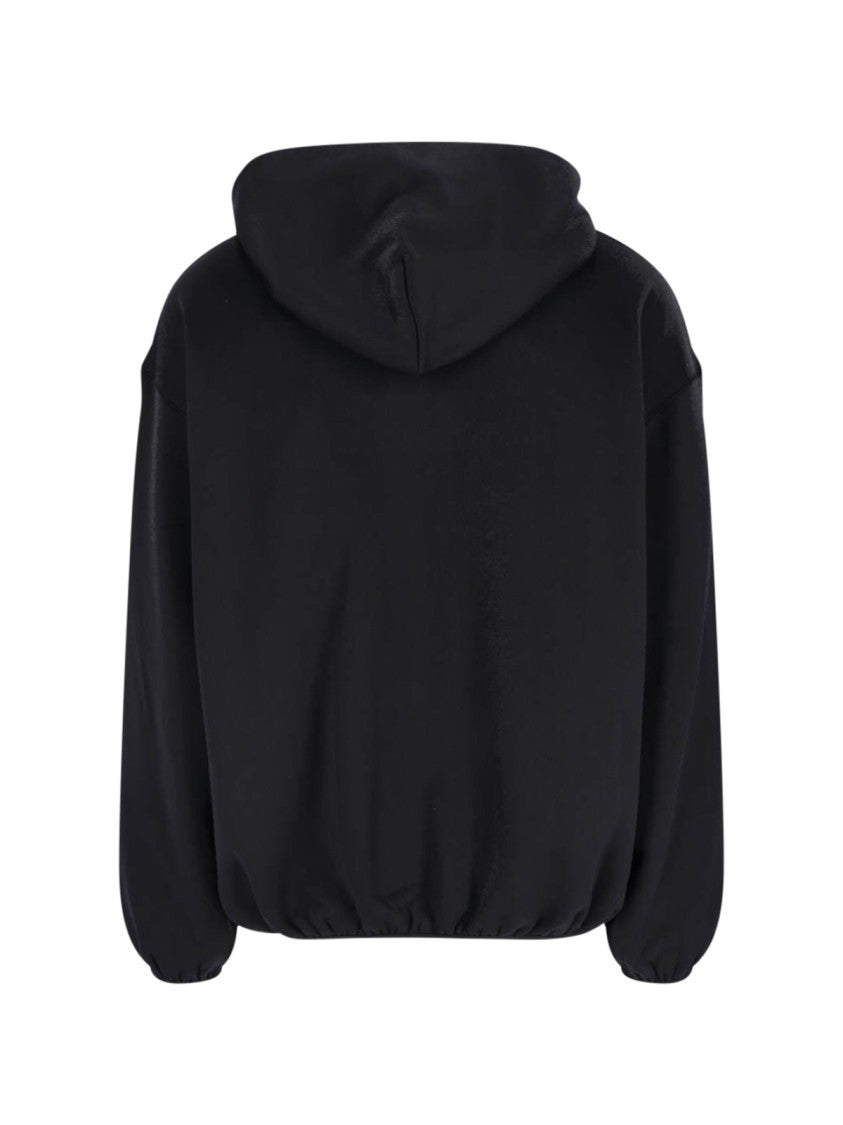 Casablanca Classic Black Hoodie With Round Neckline