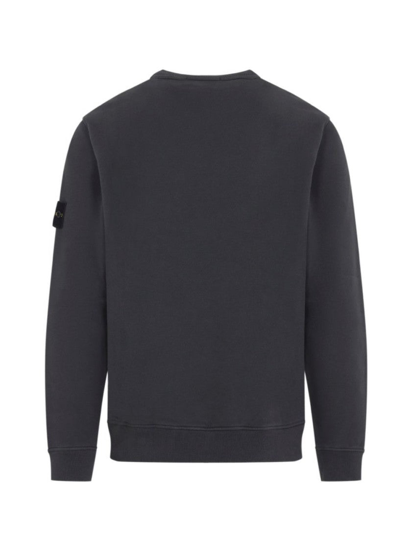 Stone Island Black Ribbed Crewneck Sweater