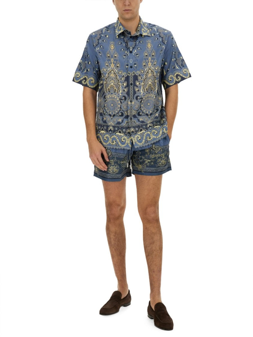 Etro Printed Beach Swimsuit With Gold Detailing