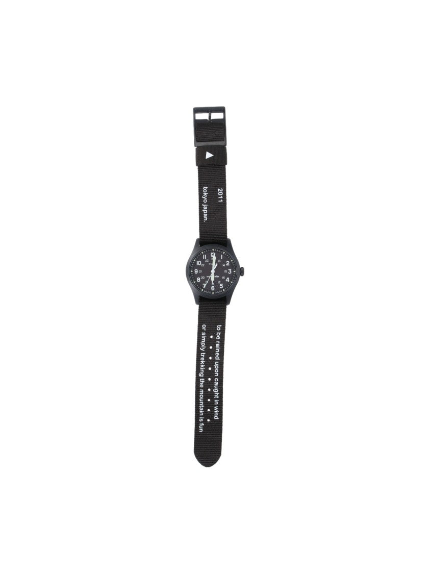 And Wander Black Stainless Steel Expedition Fabric Watch