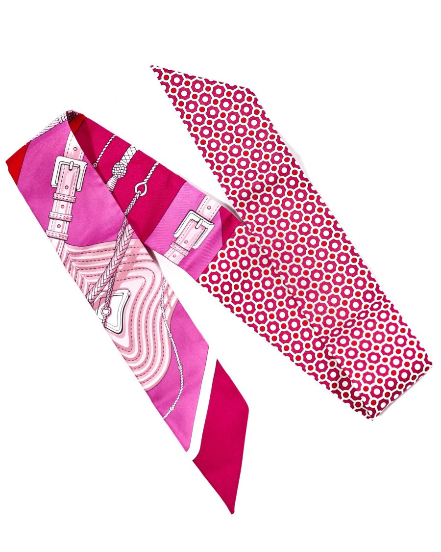 Hermès Fuchsia Silk Twilly Clic Clac