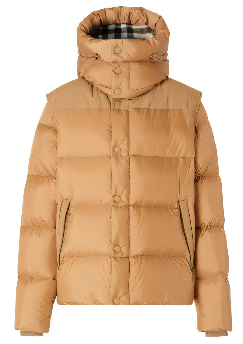 Burberry Quilted Down Puffer Vest With High Collar