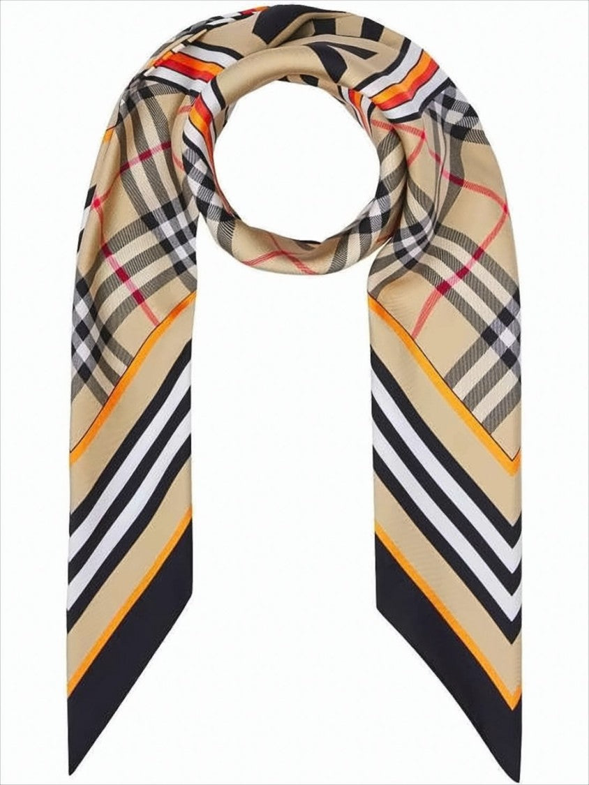 Burberry Silk Scarf With Classic Check Pattern