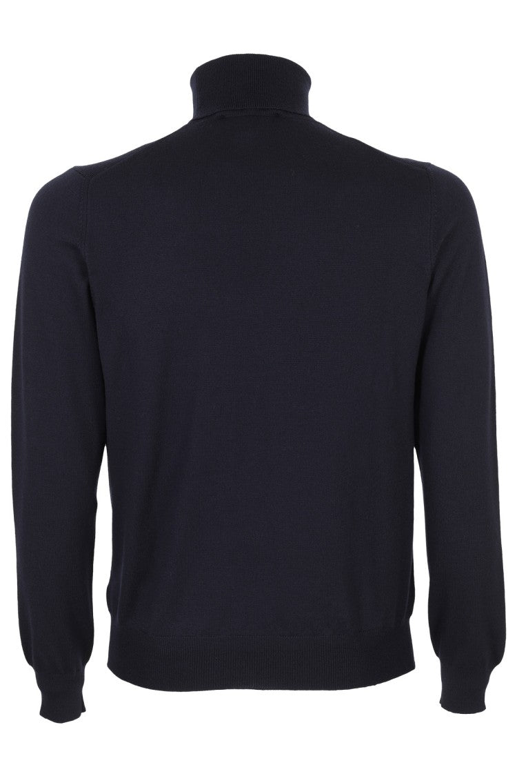 Tagliatore High-Collar Fitted Merino Wool Sweater
