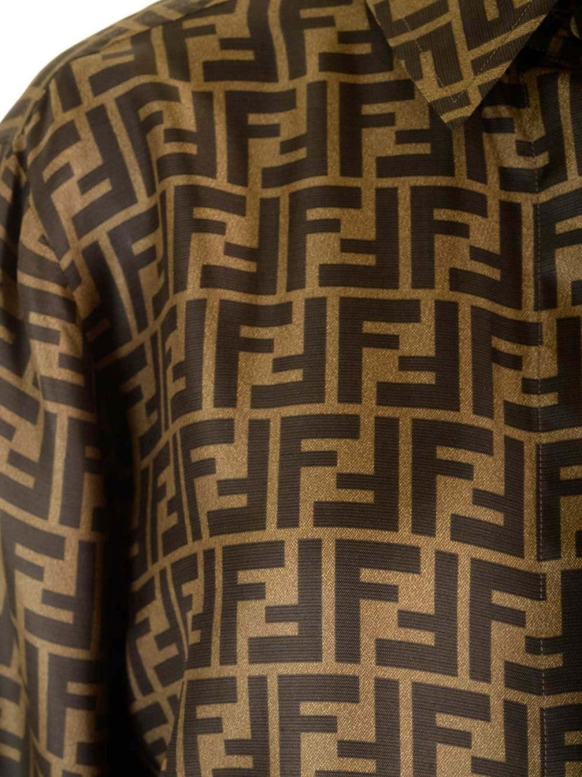 Fendi Tailored Brown Shirt With Structured Collar And Timeless Appeal