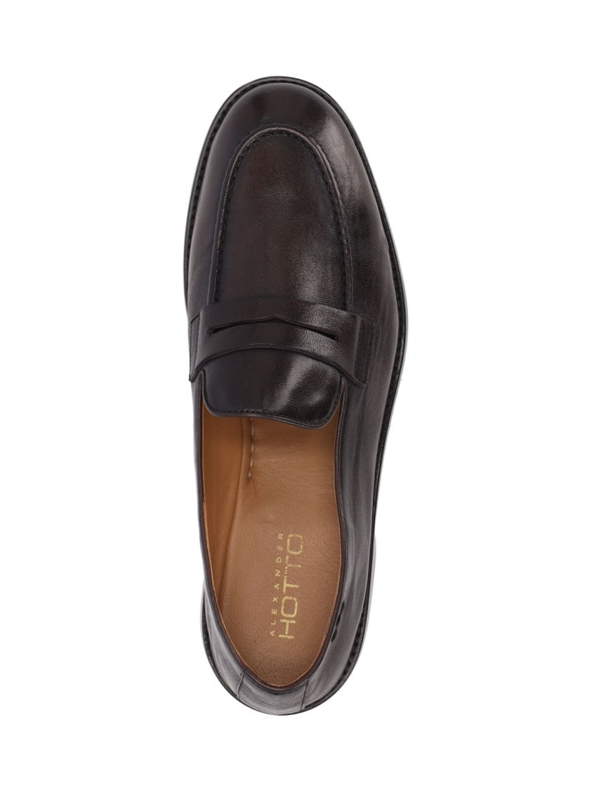 Alexander Hotto Dark Brown Leather Loafers
