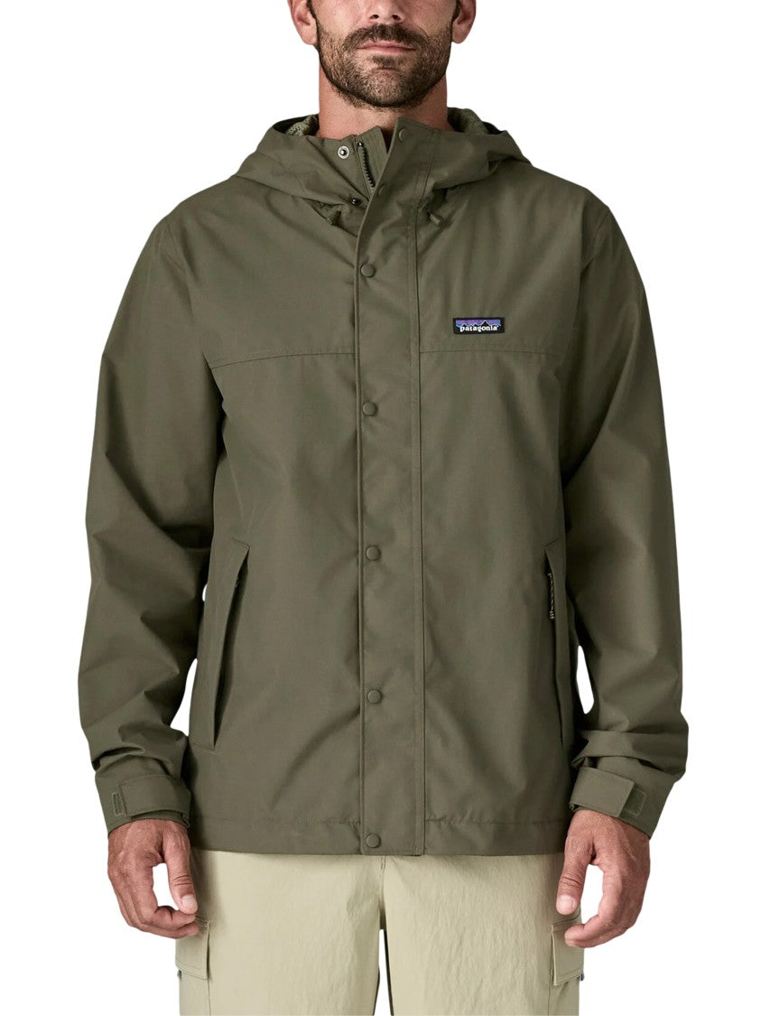 Patagonia Functional Brown Rain Jacket With Adjustable Features