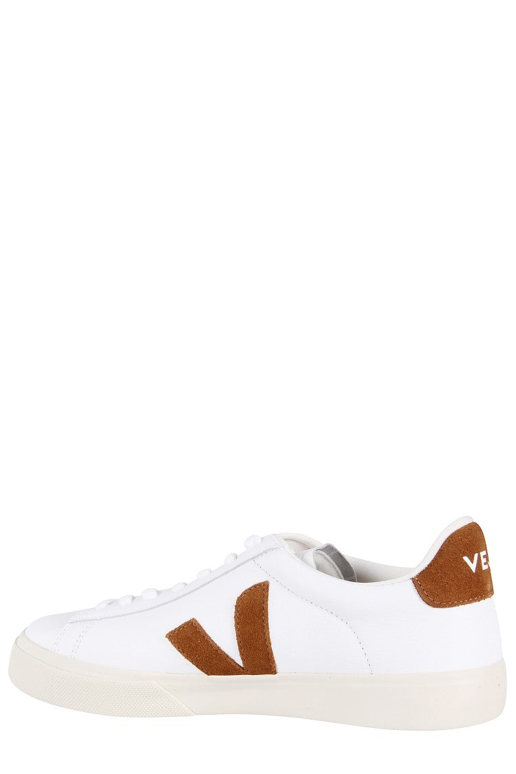 Veja White Cognac Campo Leather Inserts Leather Sneakers
