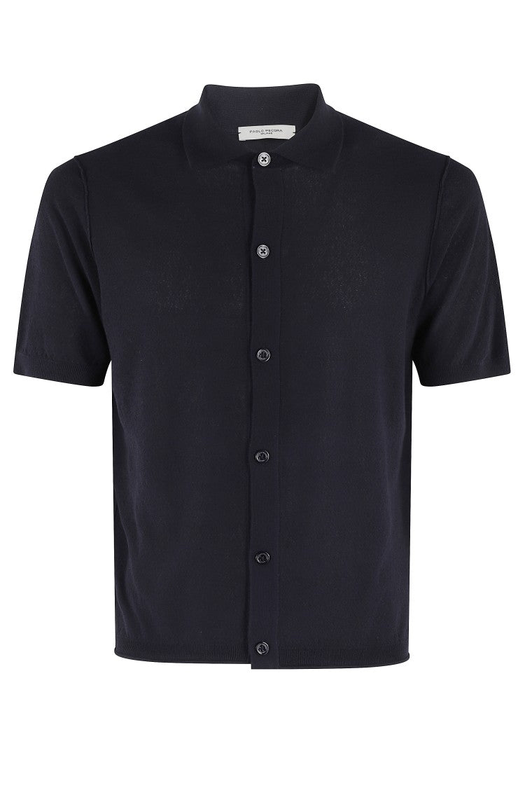 Paolo Pecora Short-Sleeved Shirt With Pointed Collar