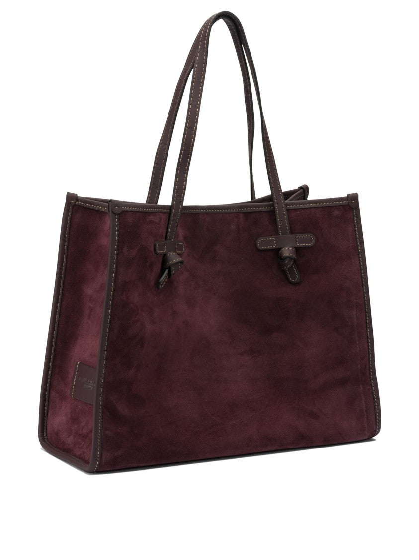 Gianni Chiarini Bordeaux Suede Leather Handbag