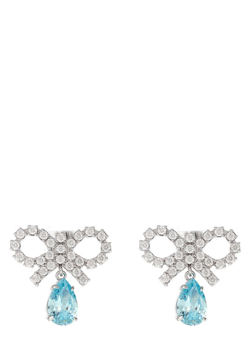 Self-Portrait 'Micro Bow Pink Droplet' Earrings