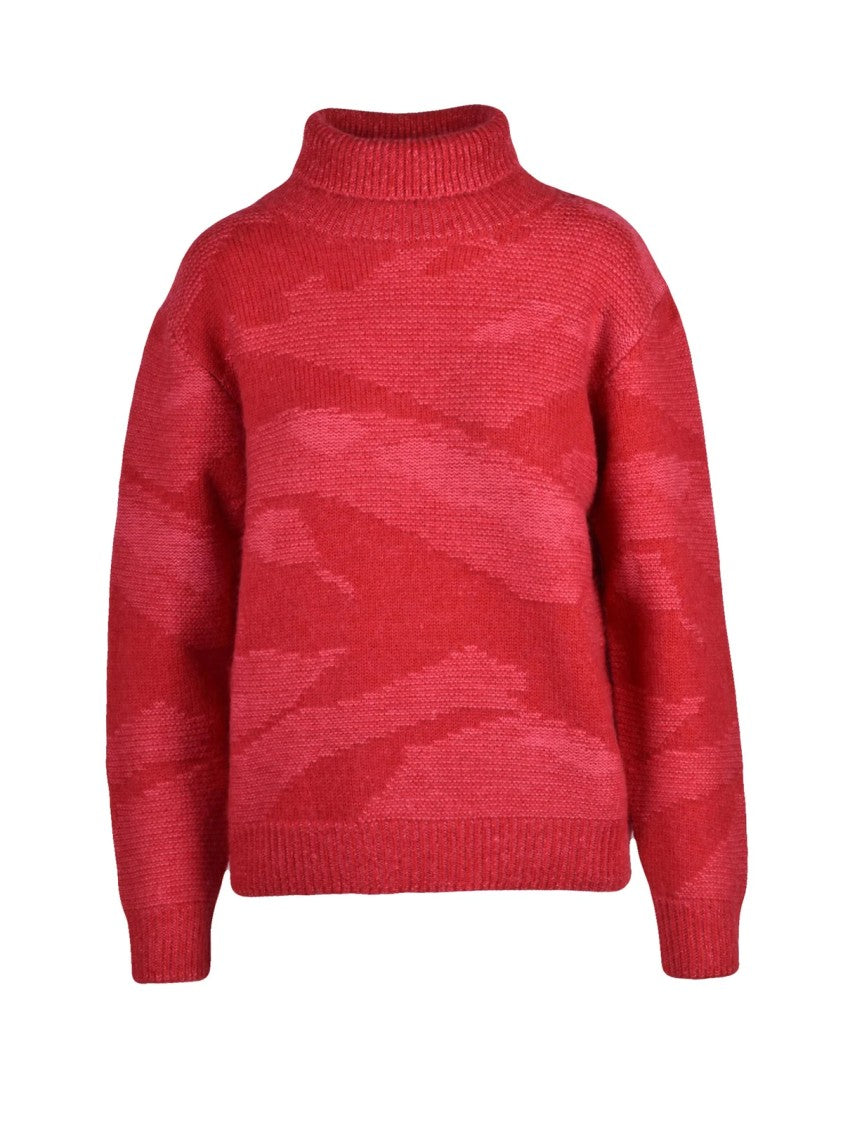 Add High Neck Sweater In Extrafine Merino Wool With Camo Pattern