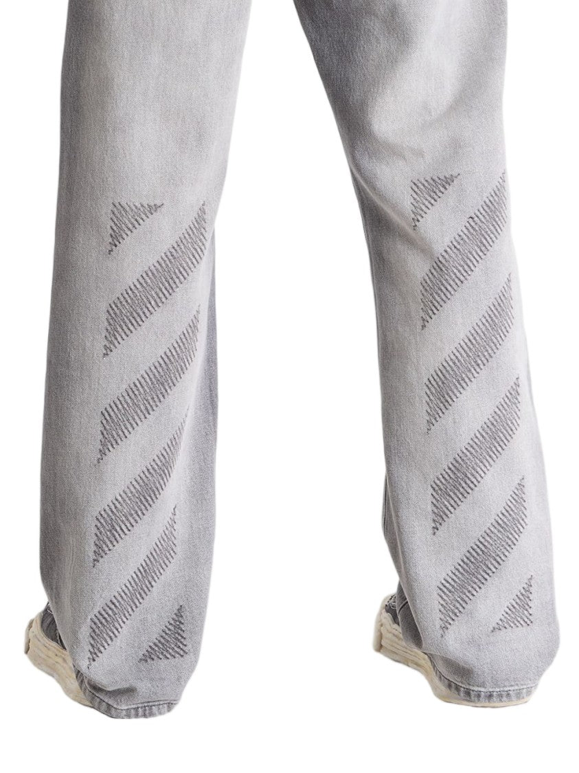 Off-White Grey Relaxed Fit Jeans