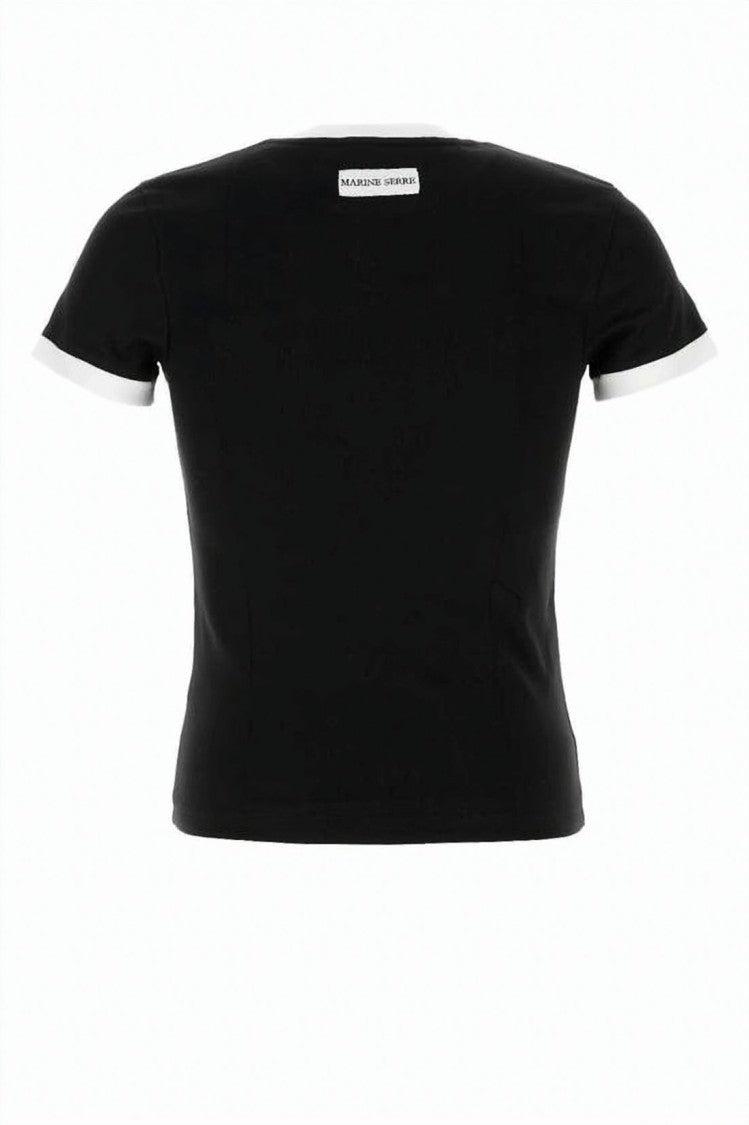 Marine Serre Fitted Short-Sleeved T-Shirt With Contrasting Trim