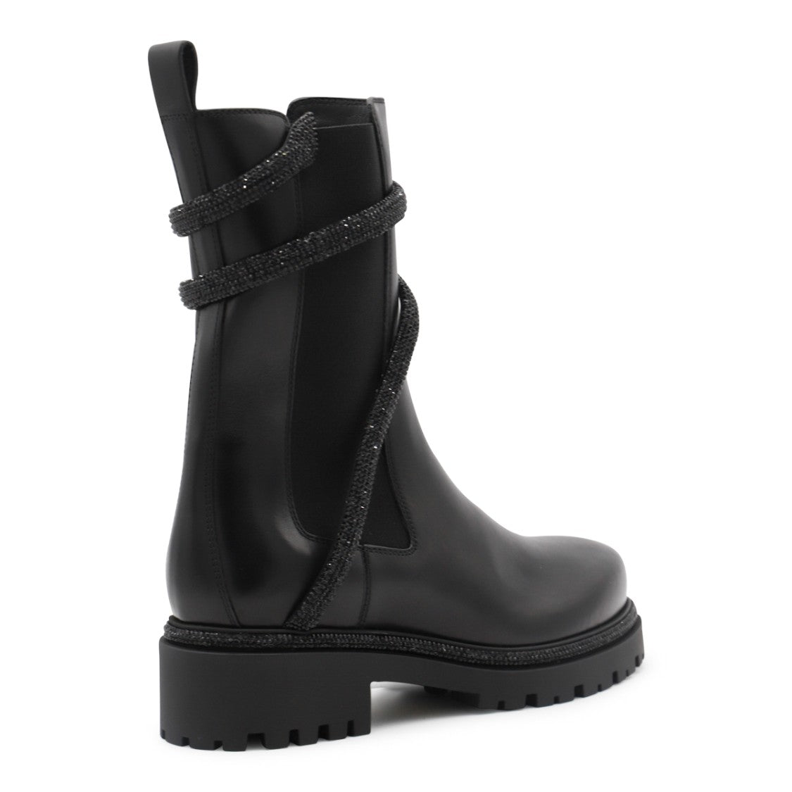 René Caovilla Black Leather Cleo Boots