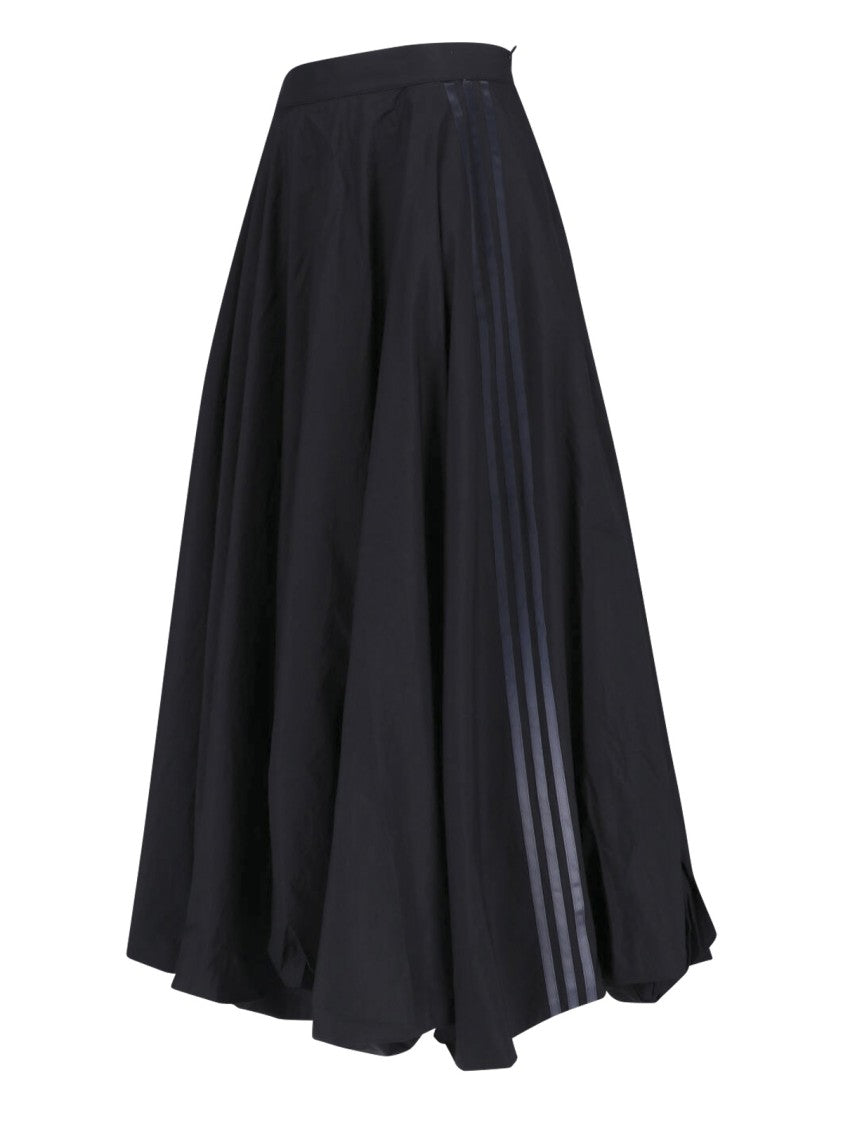 Y-3 Black Gradient 3 Stripes Midi Skirt