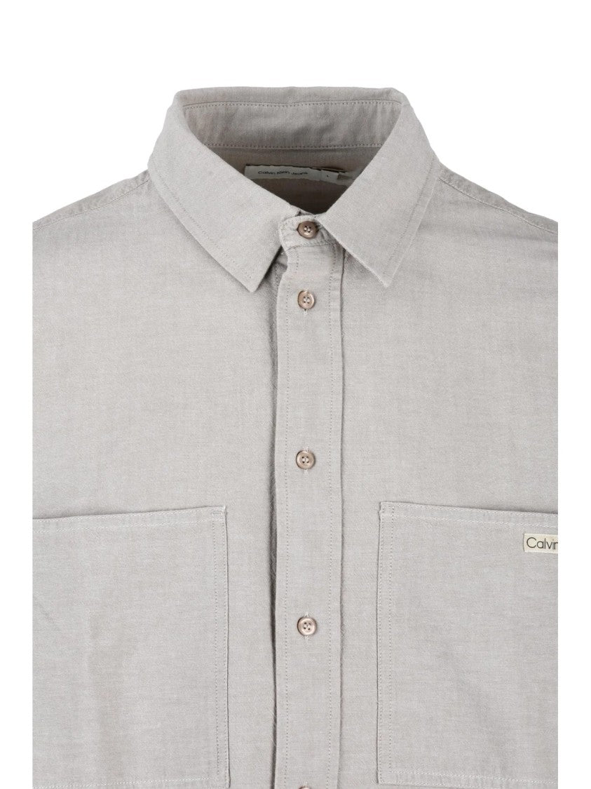 Calvin Klein Jeans Beige Relaxed Cotton Shirt